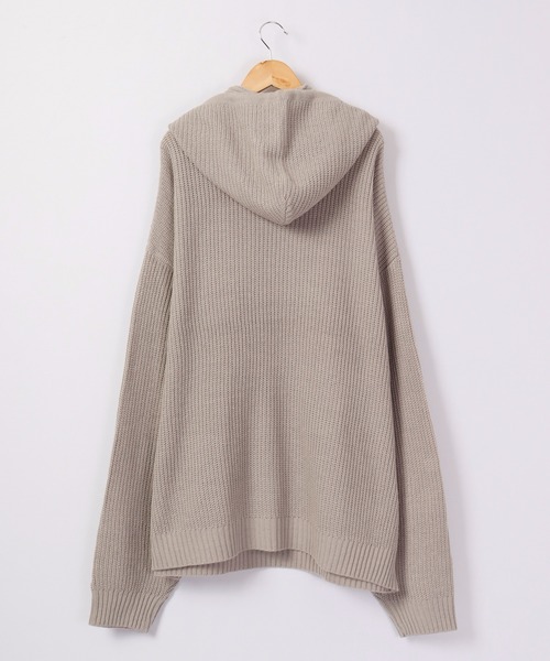 SUGGESTION(サジェッション)の「SUGGESTION 畦編みニット ワイドプルパーカー 2022AW(パーカー・メンズ・ライトグレー/ブラック/テラコッタ・M/L)」の15枚目の写真