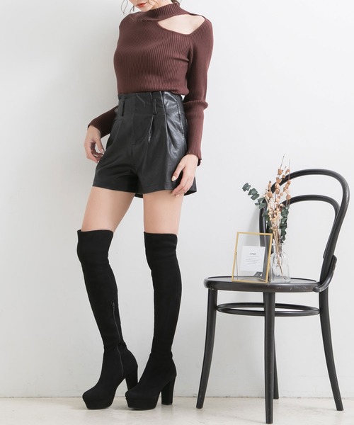 Newlyme（ニューリーミー）の「最強美脚!10.5cmヒール裏起毛ニーハイブーツ（ブーツ・レディース・ブラック・22cm/22.5cm/23cm/23.5cm/24cm/24.5cm/25cm/25.5cm/21cm/21.5cm）」の7枚目の写真