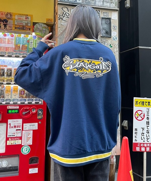 STAY GOLD(ステイゴールド)の「STAYGOLD 刺繍 ラインRIB トレーナー / オーバーサイズ ヘビーウェイト スウェット バックプリント(スウェット・メンズ・ブラウン/カーキ/ワイン/ネイビー・FREE)」の3枚目の写真