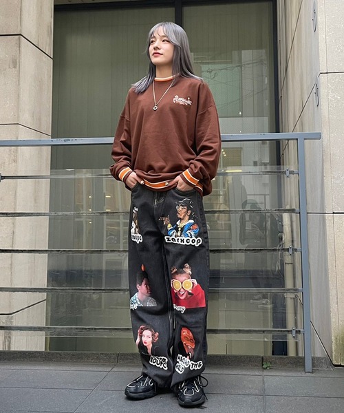 STAY GOLD(ステイゴールド)の「STAYGOLD 刺繍 ラインRIB トレーナー / オーバーサイズ ヘビーウェイト スウェット バックプリント(スウェット・メンズ・ブラウン/カーキ/ワイン/ネイビー・FREE)」の9枚目の写真
