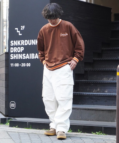 STAY GOLD(ステイゴールド)の「STAYGOLD 刺繍 ラインRIB トレーナー / オーバーサイズ ヘビーウェイト スウェット バックプリント(スウェット・メンズ・ブラウン/カーキ/ワイン/ネイビー・FREE)」の6枚目の写真