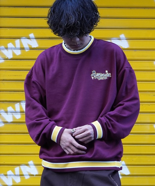 STAY GOLD(ステイゴールド)の「STAYGOLD 刺繍 ラインRIB トレーナー / オーバーサイズ ヘビーウェイト スウェット バックプリント(スウェット・メンズ・ブラウン/カーキ/ワイン/ネイビー・FREE)」の20枚目の写真