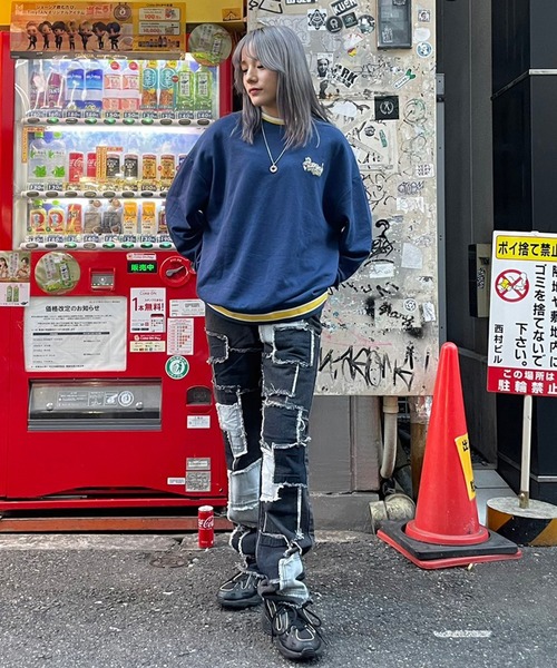 STAY GOLD(ステイゴールド)の「STAYGOLD 刺繍 ラインRIB トレーナー / オーバーサイズ ヘビーウェイト スウェット バックプリント(スウェット・メンズ・ブラウン/カーキ/ワイン/ネイビー・FREE)」の19枚目の写真