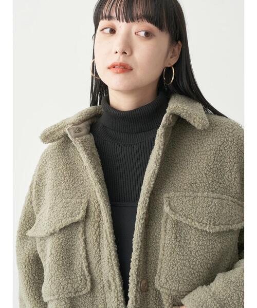 earth music&ecology（アースミュージックアンドエコロジー）の「ボアCPOジャケット（その他アウター・レディース・ピンク/モカ/ミント・FREE）」の13枚目の写真