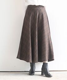 バイアスチェックフレアースカート