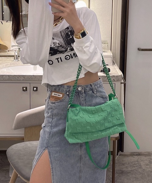 Burner(バーナー)の「【OKUOKU 0909】テクスチャー デザイン ショルダーバッグ oku-bag-684006420015-66(ショルダーバッグ・レディース・その他1/その他2・FREE)」の2枚目の写真