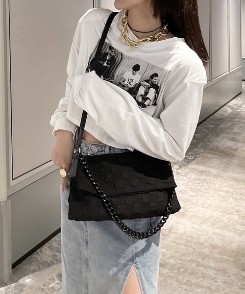 Burner(バーナー)の「【OKUOKU 0909】テクスチャー デザイン ショルダーバッグ oku-bag-684006420015-66(ショルダーバッグ・レディース・その他1/その他2・FREE)」の1枚目の写真