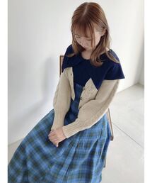 ケーブルラインショートカーディガン