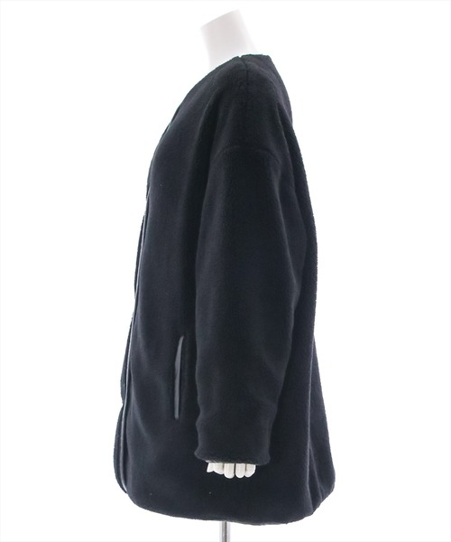 clear（クリア）の「キルトボアリバーシブルコート（ノーカラーコート・レディース・アイボリー/ブラック・F）」の11枚目の写真