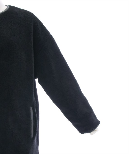 clear（クリア）の「キルトボアリバーシブルコート（ノーカラーコート・レディース・アイボリー/ブラック・F）」の3枚目の写真