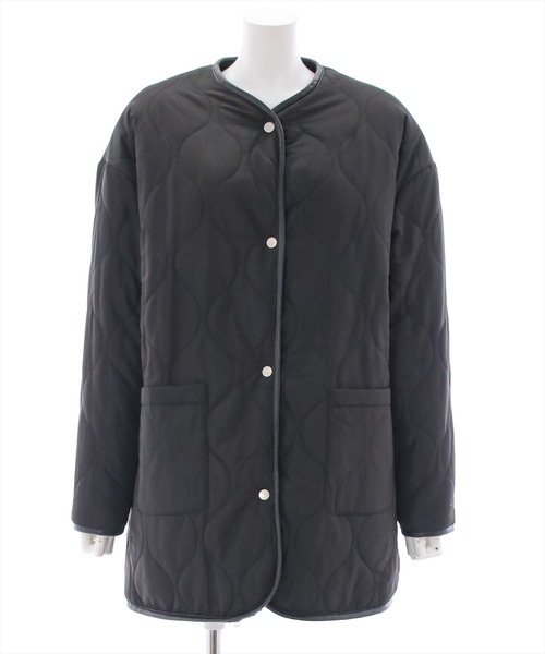 clear（クリア）の「キルトボアリバーシブルコート（ノーカラーコート・レディース・アイボリー/ブラック・F）」の8枚目の写真