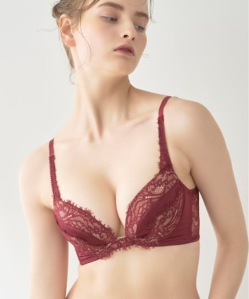 LILY BROWN(リリーブラウン)の「【LILY BROWN Lingerie】サテン アイラッシュレース ブラ(ブラジャー・レディース・ボルドー/ミント・1/2/3/4)」の8枚目の写真