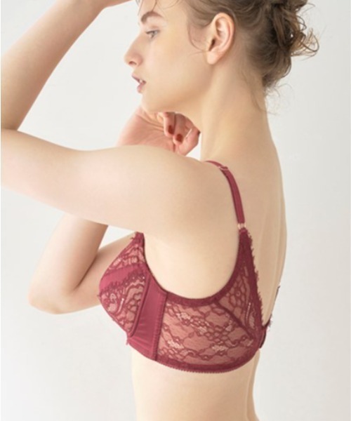 LILY BROWN(リリーブラウン)の「【LILY BROWN Lingerie】サテン アイラッシュレース ブラ(ブラジャー・レディース・ボルドー/ミント・1/2/3/4)」の5枚目の写真
