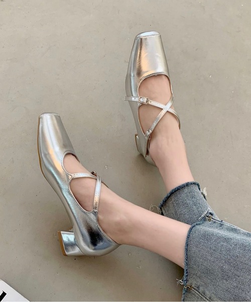 Burner(バーナー)の「【OKUOKU 0909】クロスストラップ パンプス oku-shoes-676835937972-44(バレエシューズ・メンズ・C/A/B・35/36/37/38/39)」の3枚目の写真