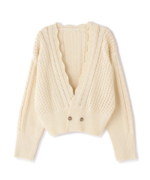 N.（N. Natural Beauty Basic）（エヌエヌナチュラルビューティーベーシック）の「◆ゴールドボタンポコポコカーディガン（カーディガン/ボレロ・レディース・クリーム/ネイビー/オレンジ/ブルー・MEDIUM）」の8枚目の写真