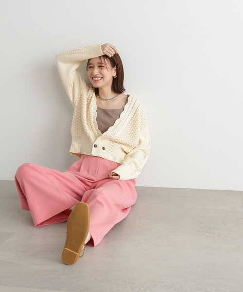 N.（N. Natural Beauty Basic）（エヌエヌナチュラルビューティーベーシック）の「◆ゴールドボタンポコポコカーディガン（カーディガン/ボレロ・レディース・クリーム/ネイビー/オレンジ/ブルー・MEDIUM）」の18枚目の写真