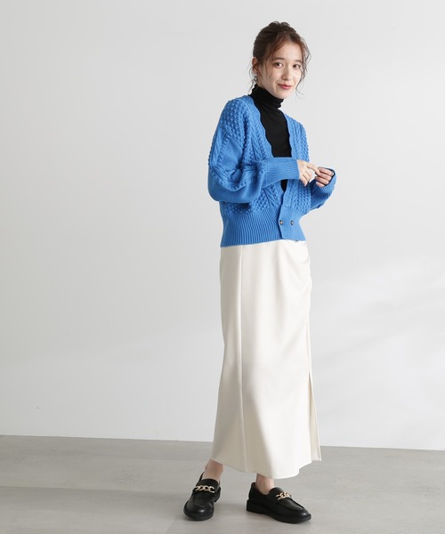 N.（N. Natural Beauty Basic）（エヌエヌナチュラルビューティーベーシック）の「◆ゴールドボタンポコポコカーディガン（カーディガン/ボレロ・レディース・クリーム/ネイビー/オレンジ/ブルー・MEDIUM）」の20枚目の写真