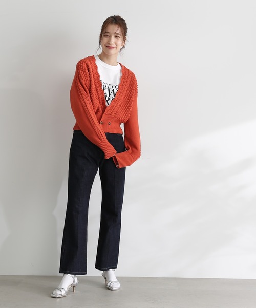 N.（N. Natural Beauty Basic）（エヌエヌナチュラルビューティーベーシック）の「◆ゴールドボタンポコポコカーディガン（カーディガン/ボレロ・レディース・クリーム/ネイビー/オレンジ/ブルー・MEDIUM）」の21枚目の写真