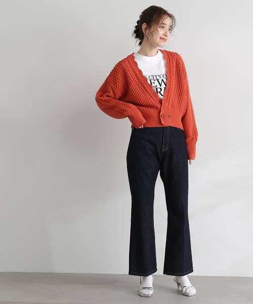 N.（N. Natural Beauty Basic）（エヌエヌナチュラルビューティーベーシック）の「◆ゴールドボタンポコポコカーディガン（カーディガン/ボレロ・レディース・クリーム/ネイビー/オレンジ/ブルー・MEDIUM）」の22枚目の写真