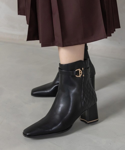 RANDA 2WAYキルティング切り替えショートブーツ ランダ RANDA 2WAY キルティング切り替えショートブーツ （BLACK