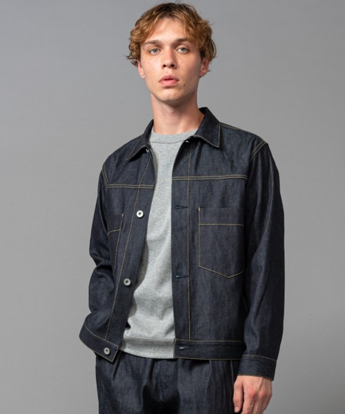 MR.OLIVE（ミスターオリーブ）の「【セットアップ対応】8oz ライトヴィンテージ デニム / TYPE 2nd デニムジャケット(Gジャン)（デニムジャケット・メンズ・ナチュラル/インディゴブルー・MEDIUM/LARGE/SMALL）」の2枚目の写真