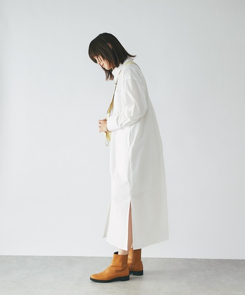 RIVE DROITE（リヴドロワ）の「タイプライターオーバーシャツワンピース（シャツワンピース・レディース・オフホワイト/サックスブルー/グリーン・FREE）」の18枚目の写真