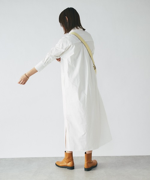 RIVE DROITE（リヴドロワ）の「タイプライターオーバーシャツワンピース（シャツワンピース・レディース・オフホワイト/サックスブルー/グリーン・FREE）」の19枚目の写真