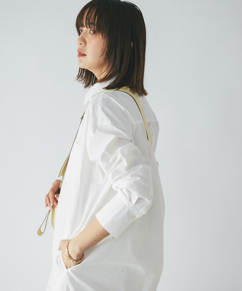 RIVE DROITE（リヴドロワ）の「タイプライターオーバーシャツワンピース（シャツワンピース・レディース・オフホワイト/サックスブルー/グリーン・FREE）」の15枚目の写真