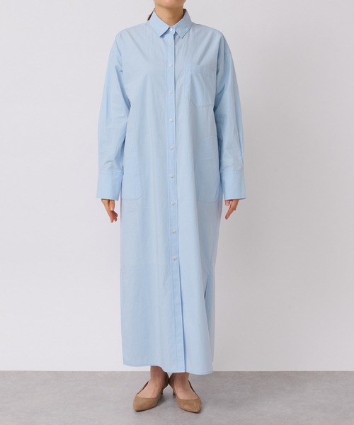 RIVE DROITE（リヴドロワ）の「タイプライターオーバーシャツワンピース（シャツワンピース・レディース・オフホワイト/サックスブルー/グリーン・FREE）」の21枚目の写真