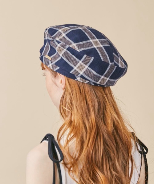 kaorinomori（カオリノモリ）の「kaorinomori アローベレー（ハンチング/ベレー帽・レディース・ネイビー/ベージュ・57cm）」の14枚目の写真
