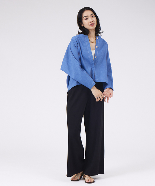 qualite（カリテ）の「《セットアップ対応》デニムライクフォルムシャツ（シャツ/ブラウス・レディース・ブルー・36/38）」の8枚目の写真