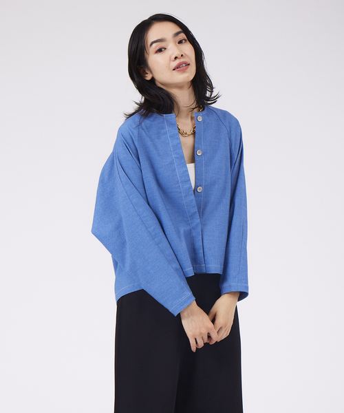 qualite（カリテ）の「《セットアップ対応》デニムライクフォルムシャツ（シャツ/ブラウス・レディース・ブルー・36/38）」の12枚目の写真