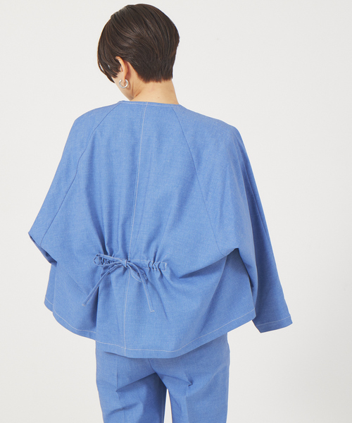 qualite（カリテ）の「《セットアップ対応》デニムライクフォルムシャツ（シャツ/ブラウス・レディース・ブルー・36/38）」の6枚目の写真