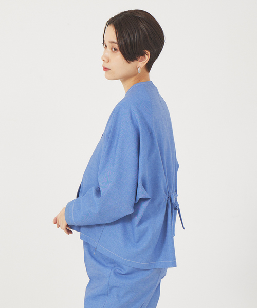 qualite（カリテ）の「《セットアップ対応》デニムライクフォルムシャツ（シャツ/ブラウス・レディース・ブルー・36/38）」の10枚目の写真