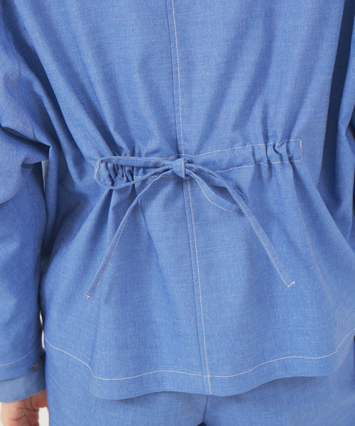 qualite（カリテ）の「《セットアップ対応》デニムライクフォルムシャツ（シャツ/ブラウス・レディース・ブルー・36/38）」の5枚目の写真