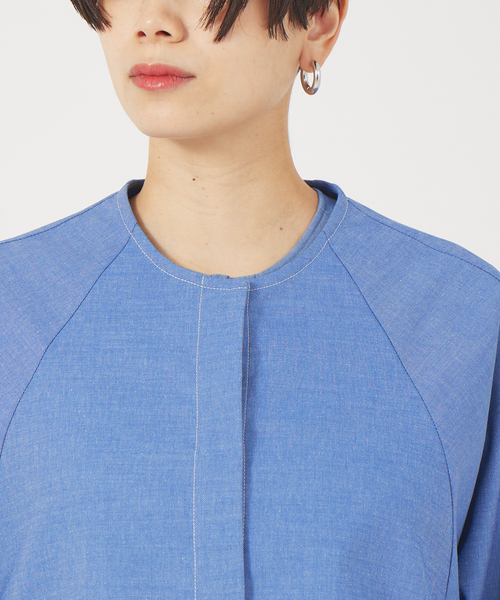 qualite（カリテ）の「《セットアップ対応》デニムライクフォルムシャツ（シャツ/ブラウス・レディース・ブルー・36/38）」の4枚目の写真