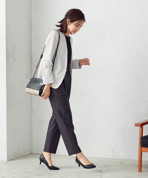 COMME CA ISM(コムサイズム)の「【マシンウォッシャブル】鹿の子 ノーカラー ジャケット(ノーカラージャケット・レディース・グレー/ホワイト/ネイビー・X-SMALL/SMALL/MEDIUM/LARGE/X-LARGE)」の18枚目の写真