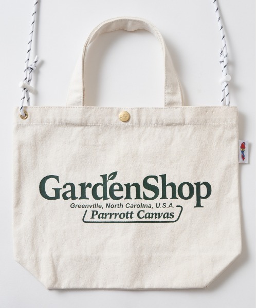 PARROTT CANVAS(パロットキャンバス)の「PARROTTCANVAS/パロットキャンバス Gardenshop Logo Mini Bag(ショルダーバッグ・レディース・オフホワイト・FREE)」の1枚目の写真