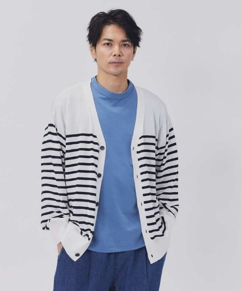 BACK NUMBER(バックナンバー)の「BACK NUMBER(バックナンバー)サラサラDRYカーディガン(カーディガン/ボレロ・メンズ・ブラック/ブルー/イエロー/ネイビー×ホワイト/ホワイト×ネイビー・S/M/L/XL)」の4枚目の写真