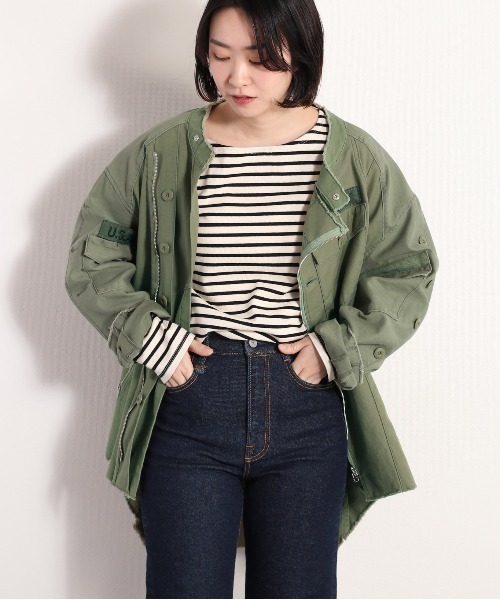 ミリタリージャケット パンク　リメイク REMAKE M-65 MILITARY JACKET サイズ2-A -OIKOS 毎日を楽しく