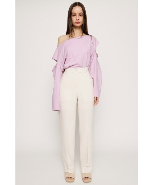 SLY（スライ）の「HW STRAIGHT PT ハイウエスト ストレートパンツ EASY CARE 簡単お手入れ イージーケア（スラックス・レディース・ブラック/ブルー/ホワイト・2/1）」の5枚目の写真