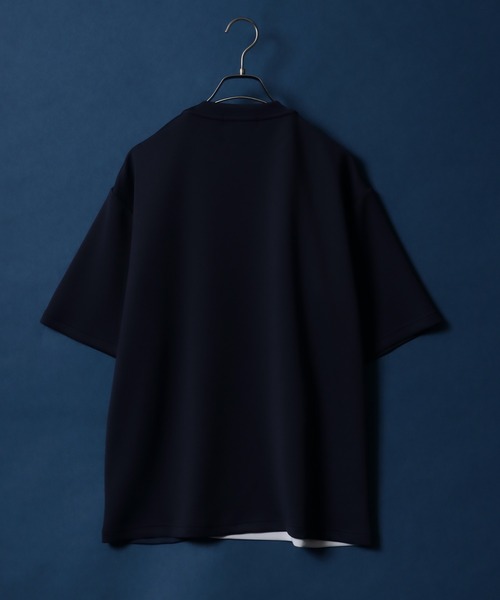 ANPAS(アンパス)の「Ponte & Amunzen Fabric Oversized Material Mix T-Shirt/ポンチ&梨地 ビッグシルエット 異素材ミックス Tシャツ(Tシャツ/カットソー・メンズ・ベージュ系その他/ブルー系その他/ホワイト系その他・LL/M/L)」の14枚目の写真