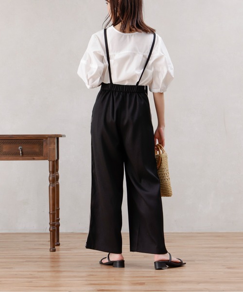 Chez toi(シェトワ)の「ブッチャーサス付ワイドパンツ(その他パンツ・レディース・グレイッシュベージュ/ブラック/イエロー・FREE)」の9枚目の写真