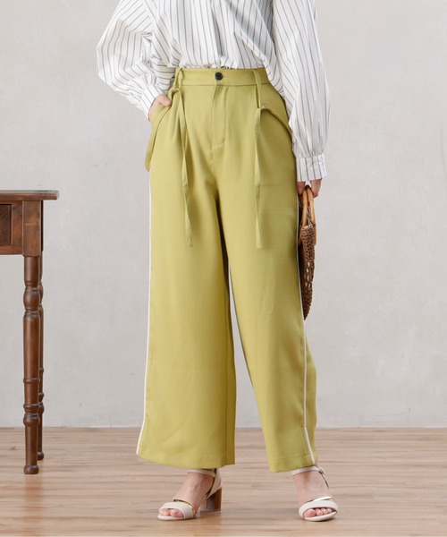 Chez toi(シェトワ)の「ブッチャーサス付ワイドパンツ(その他パンツ・レディース・グレイッシュベージュ/ブラック/イエロー・FREE)」の20枚目の写真