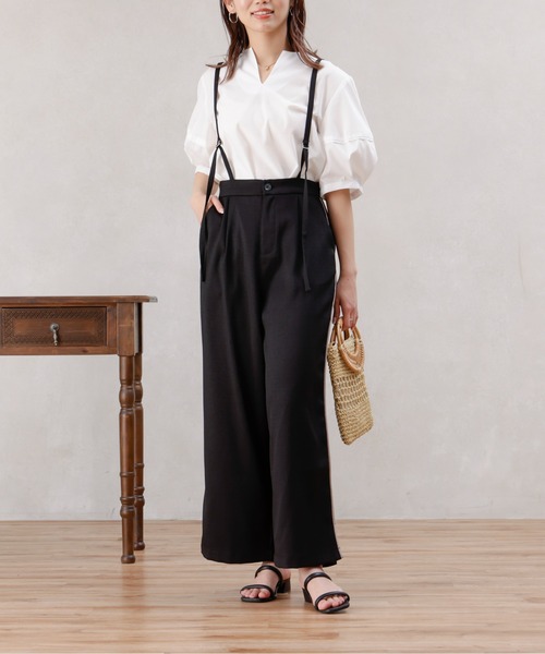 Chez toi(シェトワ)の「ブッチャーサス付ワイドパンツ(その他パンツ・レディース・グレイッシュベージュ/ブラック/イエロー・FREE)」の21枚目の写真