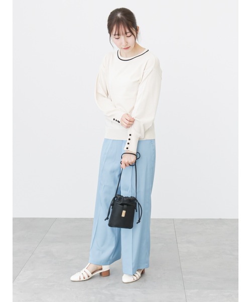Te chichi TERRASSE（テチチテラス）の「デニムライクマリンパンツ（デニムパンツ・レディース・サックスブルー/ネイビー・ﾌﾘ-）」の14枚目の写真