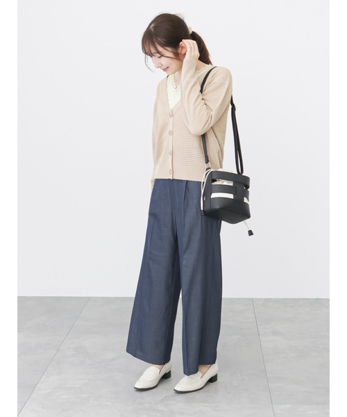 Te chichi TERRASSE（テチチテラス）の「デニムライクマリンパンツ（デニムパンツ・レディース・サックスブルー/ネイビー・ﾌﾘ-）」の10枚目の写真