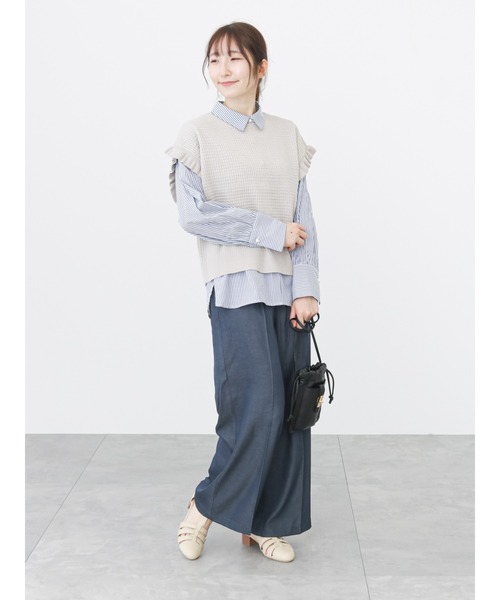 Te chichi TERRASSE（テチチテラス）の「デニムライクマリンパンツ（デニムパンツ・レディース・サックスブルー/ネイビー・ﾌﾘ-）」の8枚目の写真