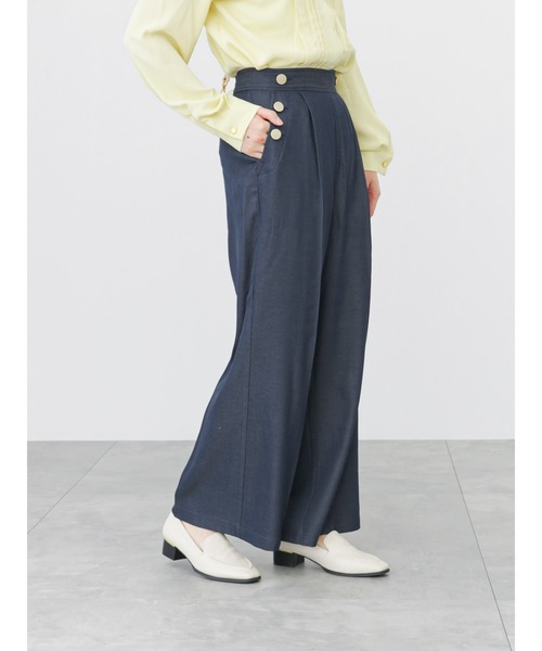 Te chichi TERRASSE（テチチテラス）の「デニムライクマリンパンツ（デニムパンツ・レディース・サックスブルー/ネイビー・ﾌﾘ-）」の5枚目の写真