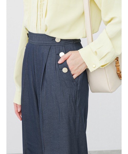 Te chichi TERRASSE（テチチテラス）の「デニムライクマリンパンツ（デニムパンツ・レディース・サックスブルー/ネイビー・ﾌﾘ-）」の16枚目の写真